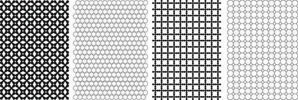 Unique Colorable Seamless Pattern Set. vector