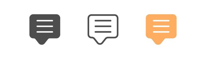 Communication icon, notification, comment, feedback. Perfect for messaging applications. Outline flat and colored illustration isolated. vector