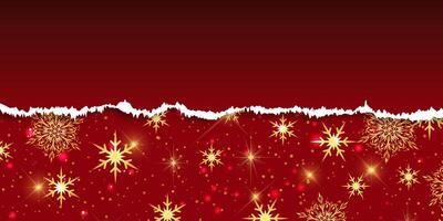 Christmas banner with torn paper and snowflakes design vector