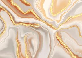 Abstract background with a gold liquid marble design with glitter elements vector