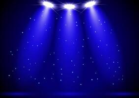 Minimal spotlight display background with sparkling lights vector