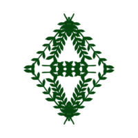 Wreath foliage illustration Frame Clip Art A green leaf snowflake with intricate branches and patterns on a transparent background png