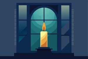 candle in the window with a candle vector