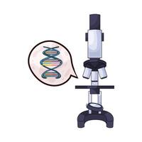 Microscope Analyzing DNA Structure vector