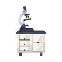illustration of Microscope Set On Desk vector