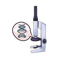 illustration of Microscope Analyzing DNA Structure vector