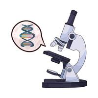 illustration of DNA Viewed Through Microscope vector