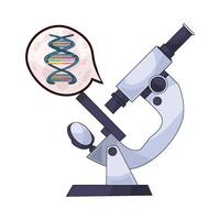Microscope Analyzing DNA Structure illustration vector