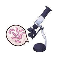 Microscope Examining Bacteria Sample vector