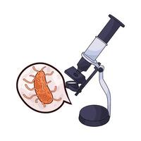 illustration of Microscope Examining Bacteria Sample vector