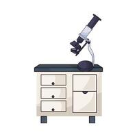 Microscope On Laboratory Table vector