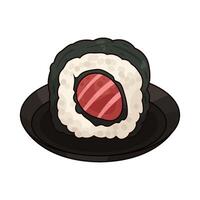 sushi roll with tuna vector