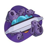 illustration of Meteor Impact UFO vector