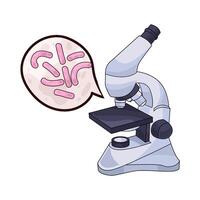 examine bacteria with a microscope illustration vector