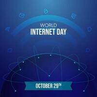 World Internet Day October 29th banner conecting the world with internet illustration vector