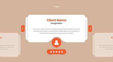 Client feedback or testimonial web slider section design with arrow button vector
