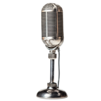 Classic retro styled microphone. Broadcasting and podcast equipment png