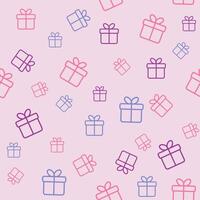 Seamless funny pattern with gift boxes. Wrapping or background vector