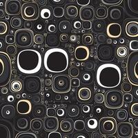 Black And Gold Abstract Rounded Square Pattern Background vector
