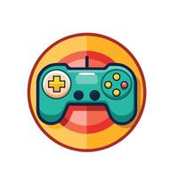 Game Controller Cartoon Icon Illustration Technology Object. Sport Joystick logo graphic image of a joystick from a game vector