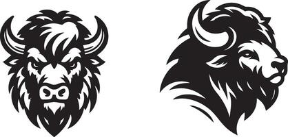 Bison head silhouette with a white background vector