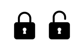 Lock and unlock icon in generic style. Padlock sign symbol vector