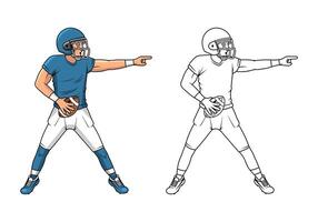 American Football Player Cartoon Character Design Illustration vector