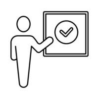 correct concept line icon. Simple element illustration. correct concept outline symbol design. vector