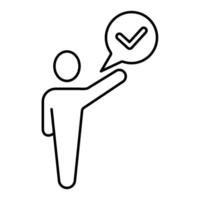 accept concept line icon. Simple element illustration. accept concept outline symbol design. vector