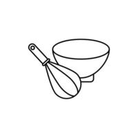 mixing bowl concept line icon. Simple element illustration. mixing bowl concept outline symbol design. vector
