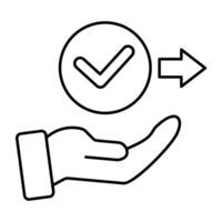 give permission concept line icon. Simple element illustration. give permission concept outline symbol design. vector