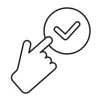 selected concept line icon. Simple element illustration. selected concept outline symbol design. vector