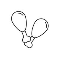 fried chicken concept line icon. Simple element illustration. fried chicken concept outline symbol design. vector