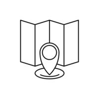 map concept line icon. Simple element illustration. map concept outline symbol design. vector