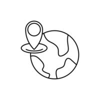 world map concept line icon. Simple element illustration. world map concept outline symbol design. vector