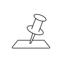 push pin concept line icon. Simple element illustration. push pin concept outline symbol design. vector