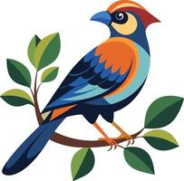 Bird setting on a branch vector