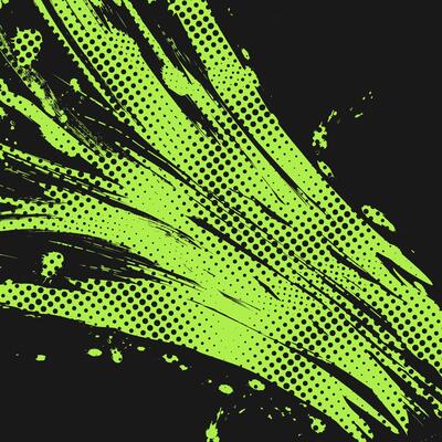 Abstract Background with Black and Green Brush Texture and Halftone Effect. Grunge Sport Background, for Banner or Poster Design Elements