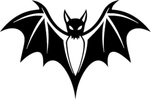 Stencil logo featuring a minimalist black bat for branding. . png