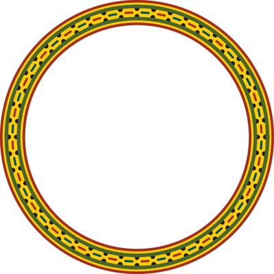 colored round Egyptian ornament. Circle, frame, ring of ancient Egypt.Pattern of lotus flowers and sun