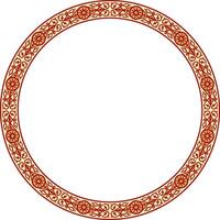 colored round Yakut ornament. Endless circle, border, frame of the northern peoples of the Far East. vector