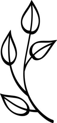 Doodle leaf icon Sketch black clipart
