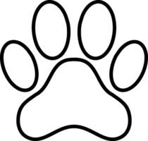 Outline dog Paw print icon vector
