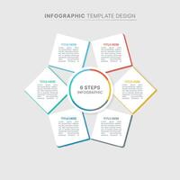 Modern Business Infographic Template Design with 6 Data Points vector