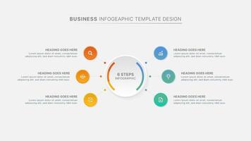 Modern Circular Cycle Infographic Design Template with Six Options vector