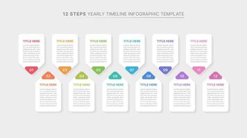 Yearly Timeline Circle Infographic Design Template with Twelve Options vector