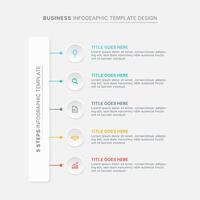 Business Infographic Design Template with 5 Data Points vector
