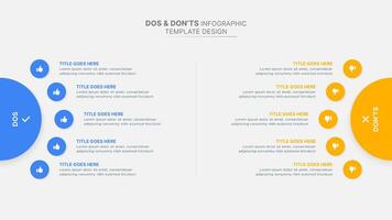 Dos and Donts Comparison Modern Infographic Design Template vector