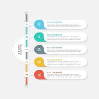 Modern Business Infographic Design Template with 5 Data Points vector