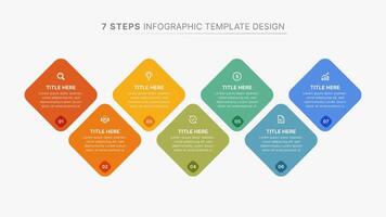 Modern Business Infographic Design Template with 7 Data Points vector